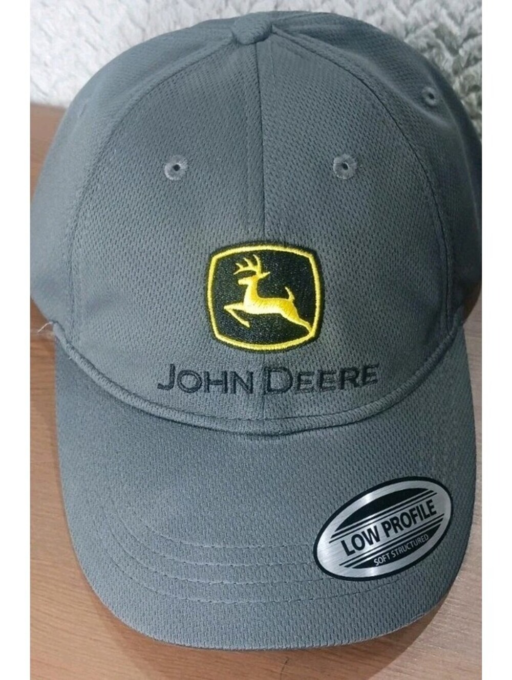 K-Products - Rare Gray - John Deere Snapback Hat USA Tractor EUC Vintage